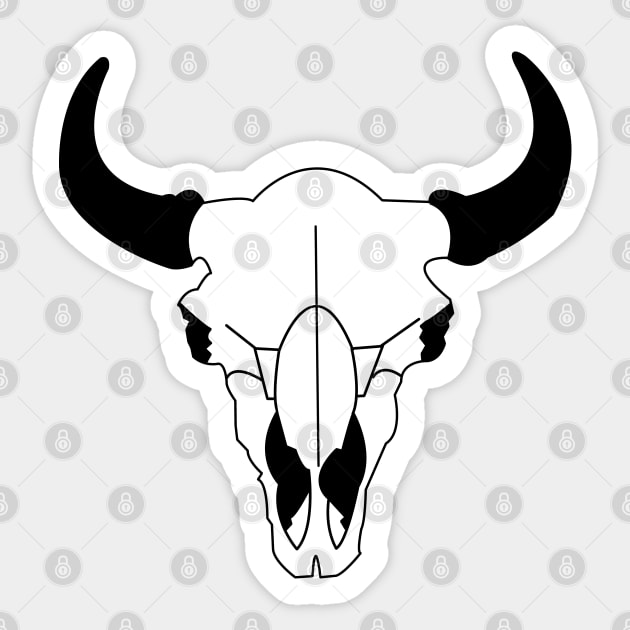 Montana Bison Skull Sticker by somekindofguru